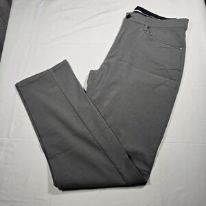 Michael Strahan Mens Modern Fit 34x32 Pants Grey stretch Casual Trousers